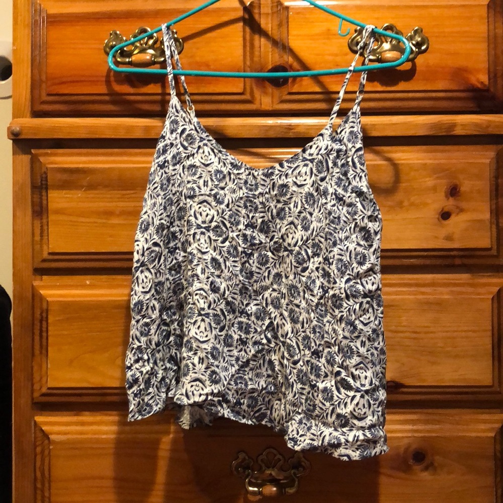 White and blue cami